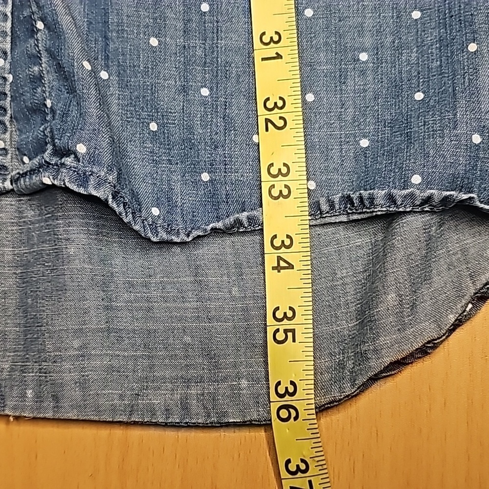 Med Philosophy polka dotted denim like shirt dress with pockets - Picture 7 of 9